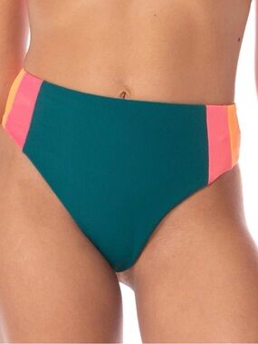 Maaji Verdant Breeze Wanderer High Rise Reversible Bikini Bottoms Size M